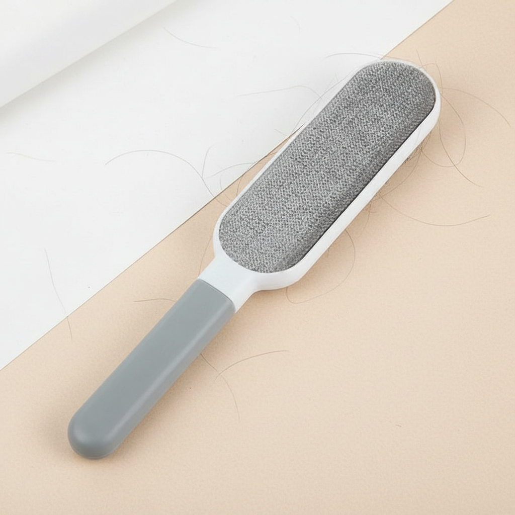 Brosse anti-poils NovaNest - vue flat lay minimaliste
